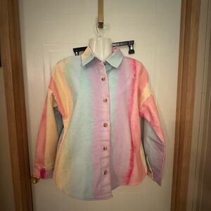 Emily Wonder Sz S Colorful Denim Jacket NWT 😊😊